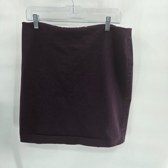 Banana Republic Dark Purple Skirt Mini Back Zipper Lined Slit Size 14 - Picture 1 of 9